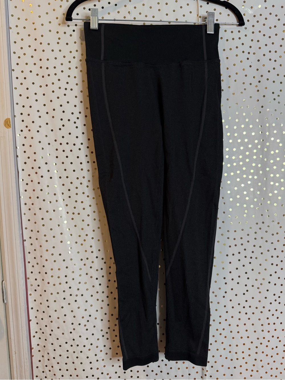Offline Black High-Waist Ribbed Leggings